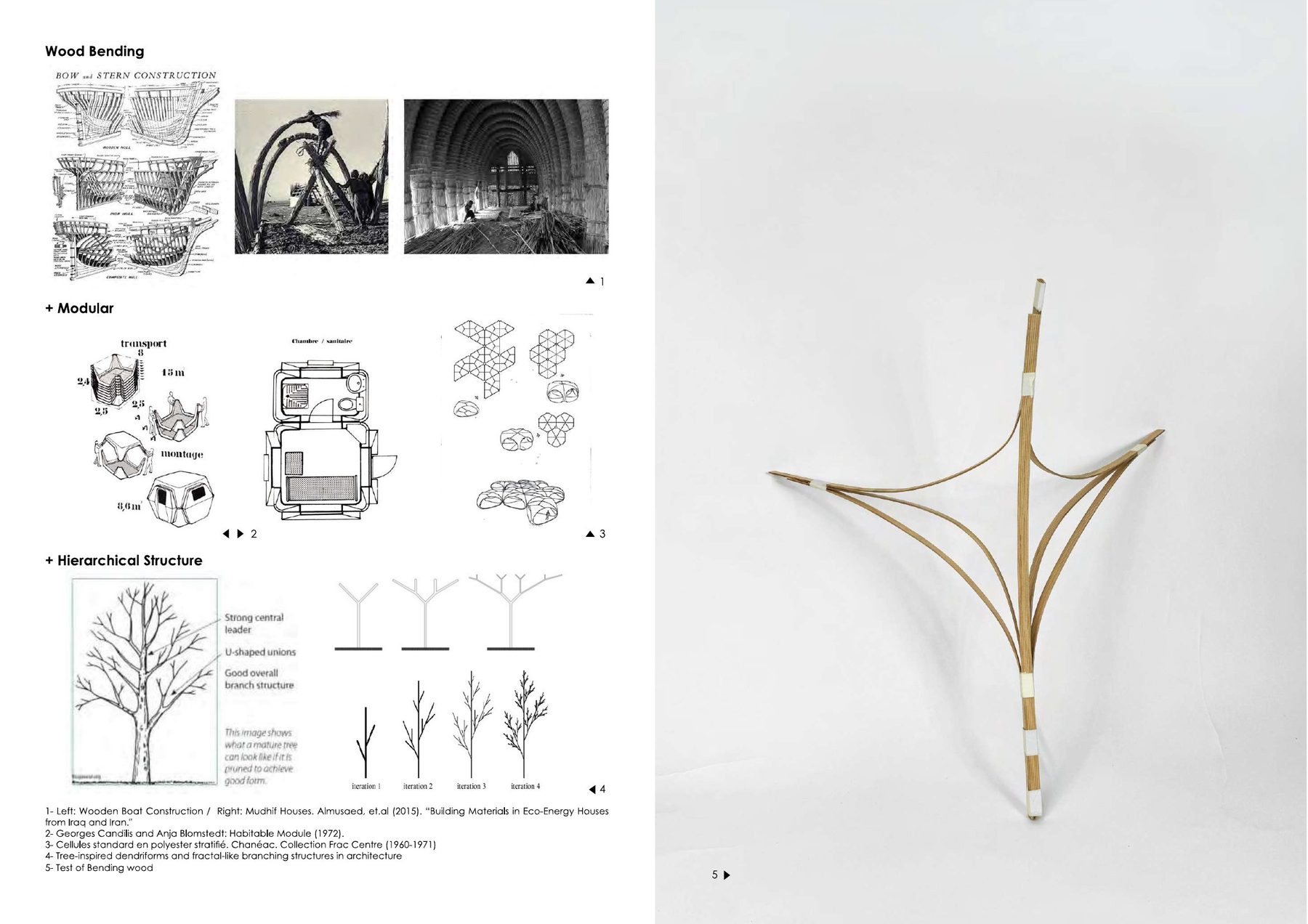 Wood bending, modular, and hierarchical structure references