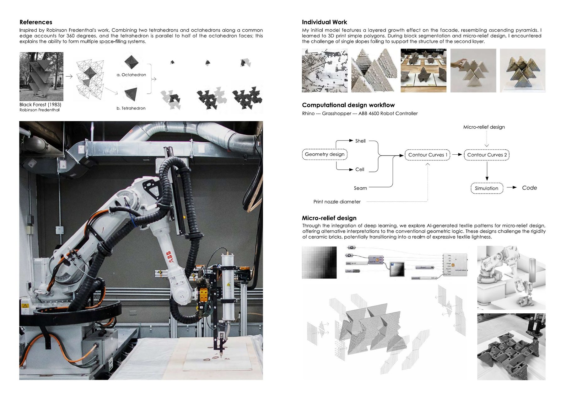 References, individual work, and computational design workflow