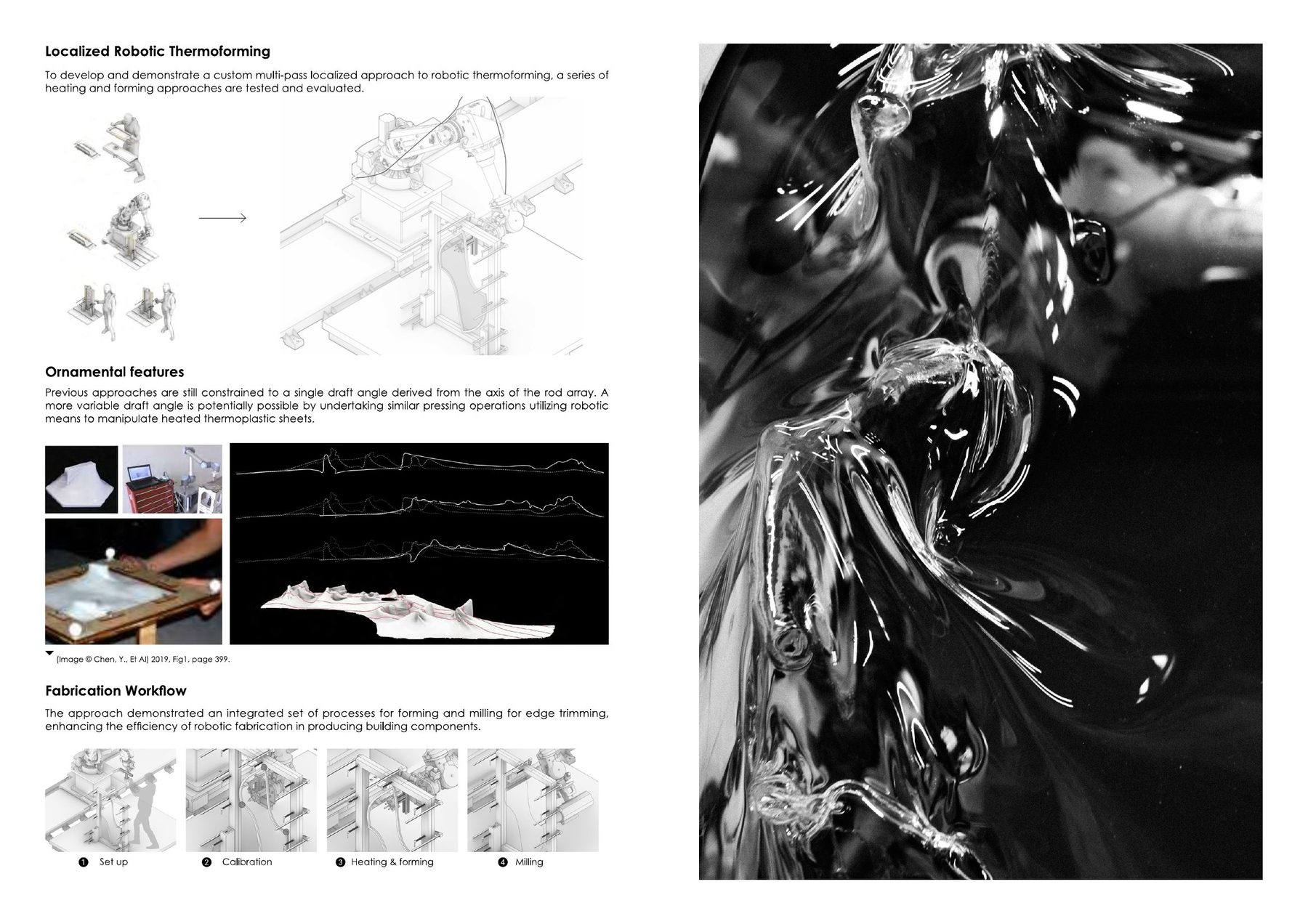 Localized robotic thermoforming process and ornamental features